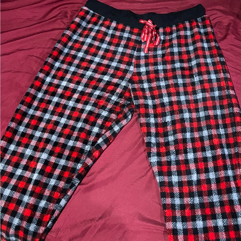 Pillow Talk Red Black Plaid Lounge Joggers Size Large(L)